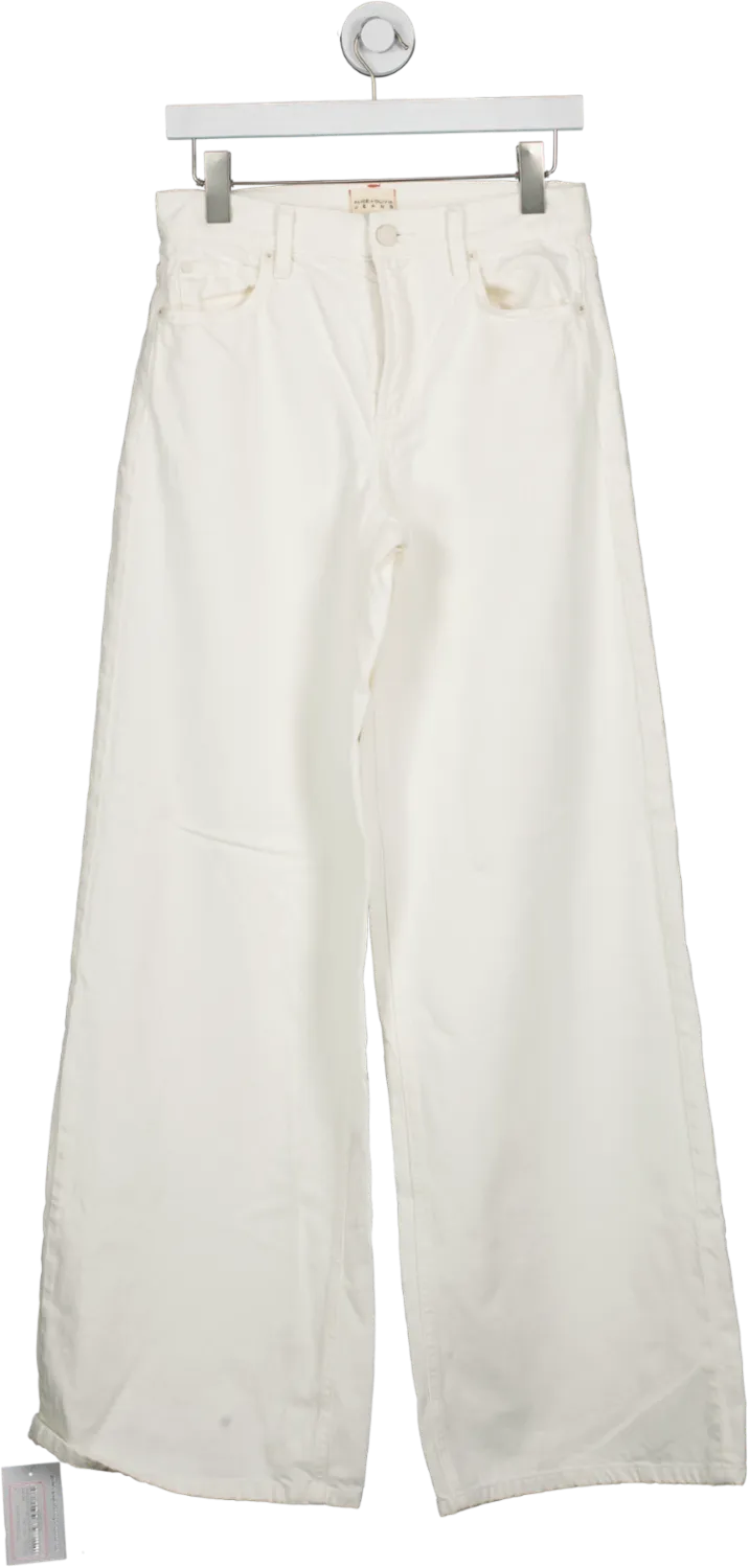 Alice   Olivia White Trish Mid Rise Baggy Jeans W27