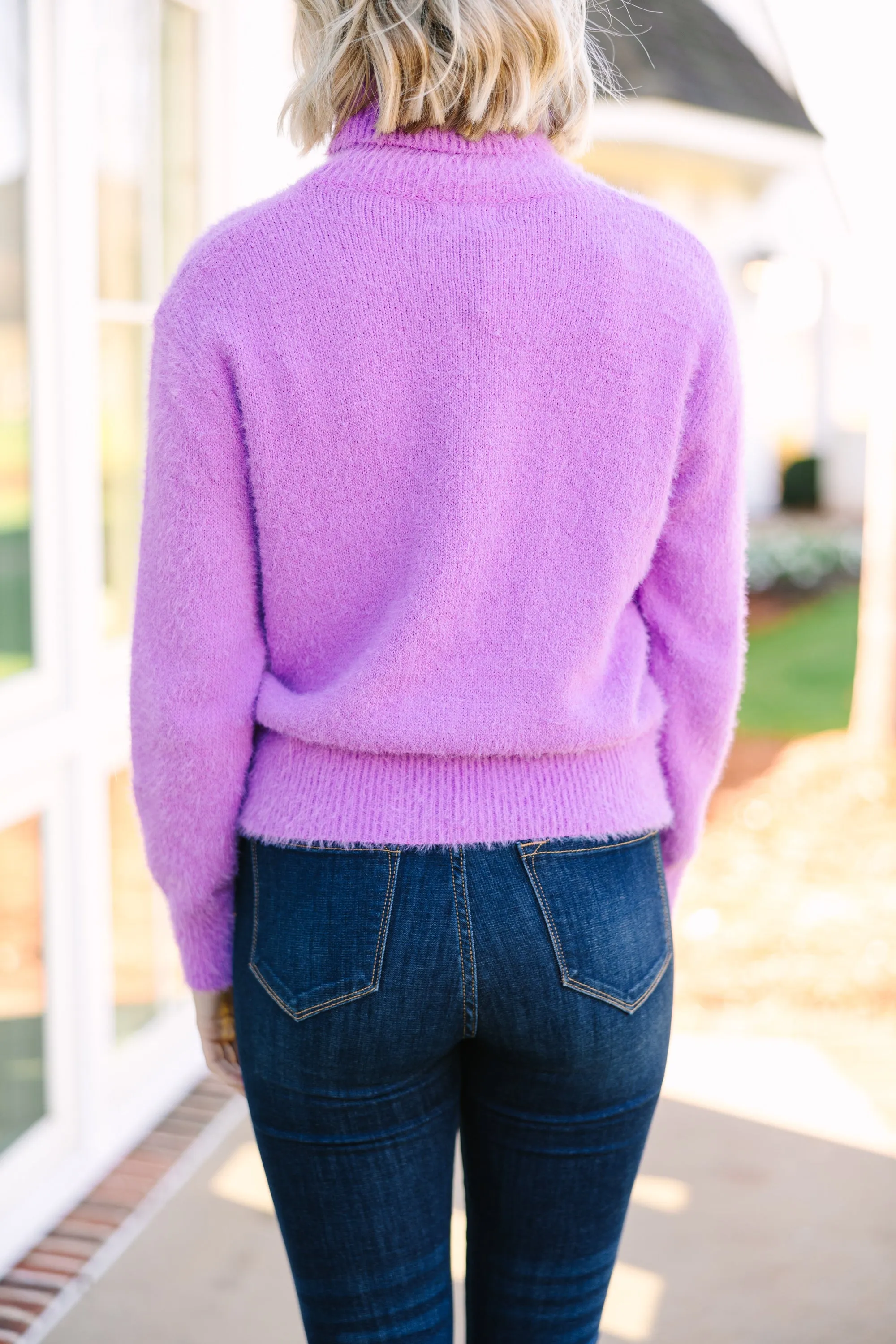 All A Dream Orchid Purple Turtleneck Sweater