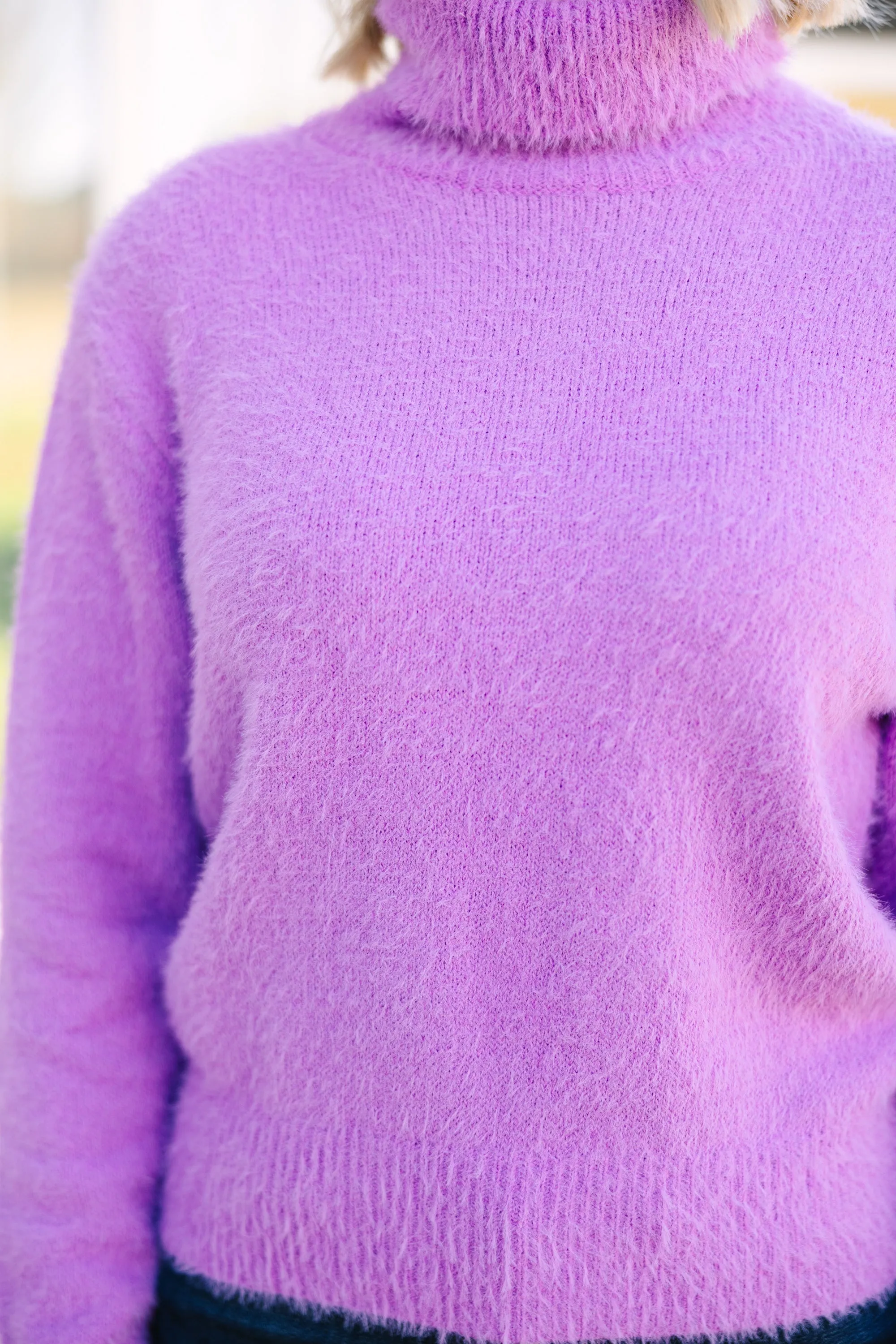 All A Dream Orchid Purple Turtleneck Sweater