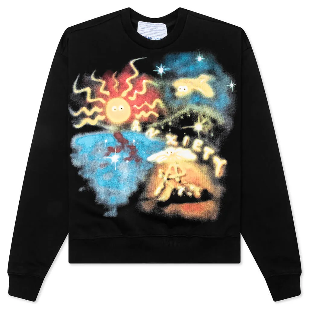 Anxiety Airbrush Crew Neck - Black