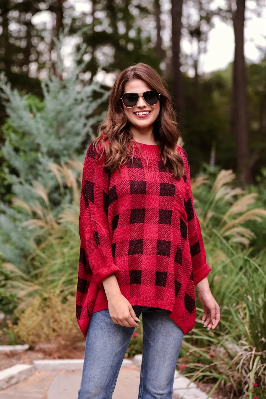 Apple Orchard Plaid Lightweight Sweater