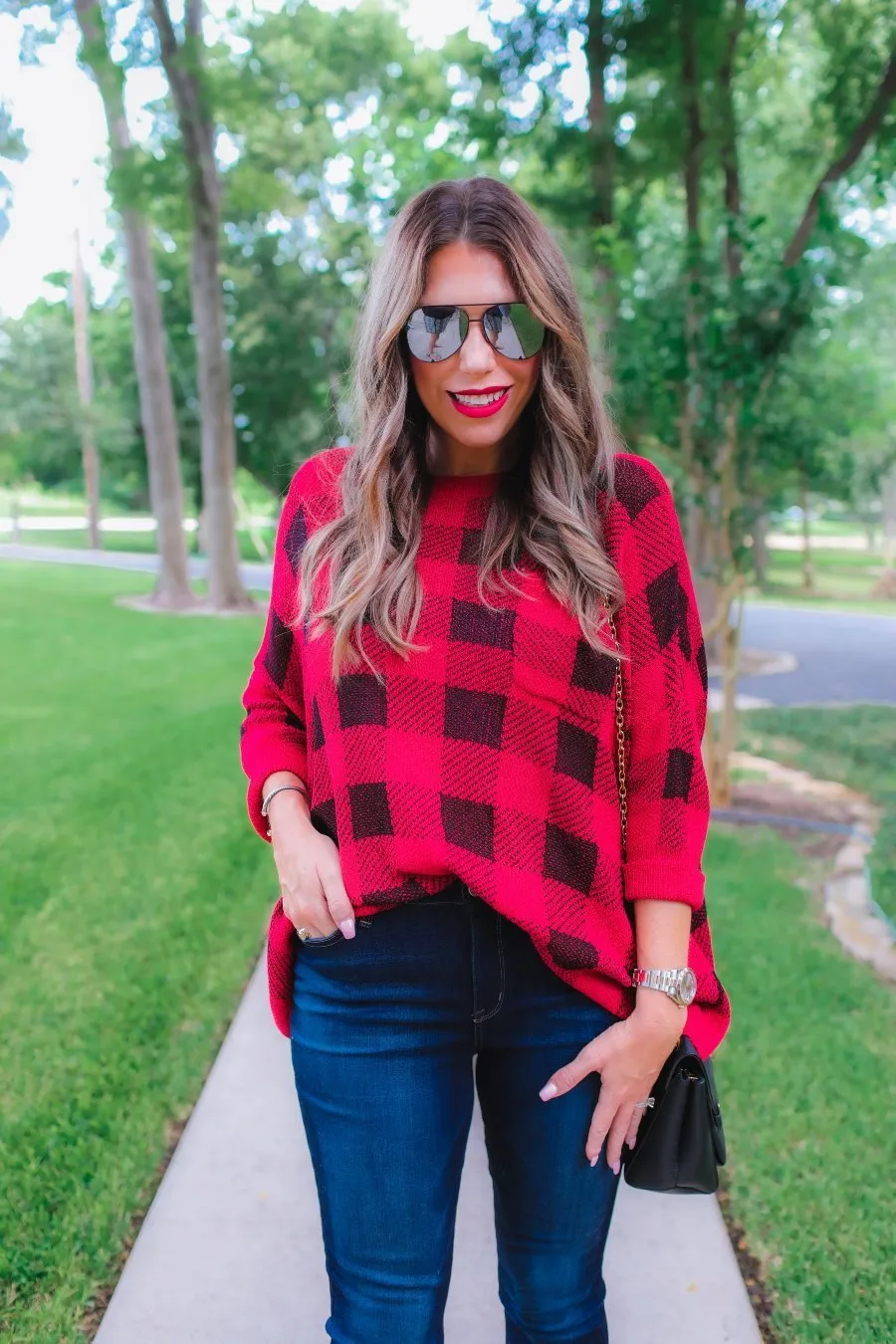 Apple Orchard Plaid Lightweight Sweater