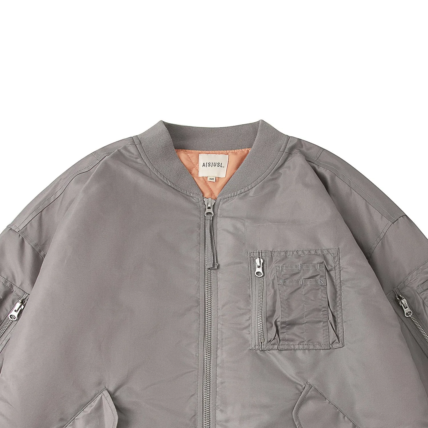 A[S]USL MULTI POCKET MILITARY JACKET-SILVER