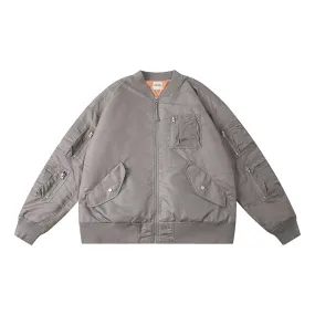 A[S]USL MULTI POCKET MILITARY JACKET-SILVER