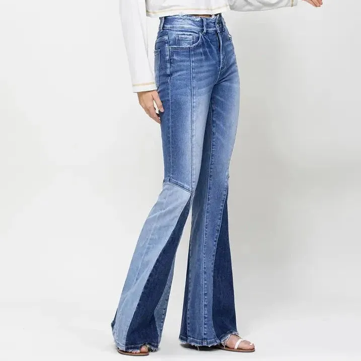 Aurora High Rise Flare Panel Jean