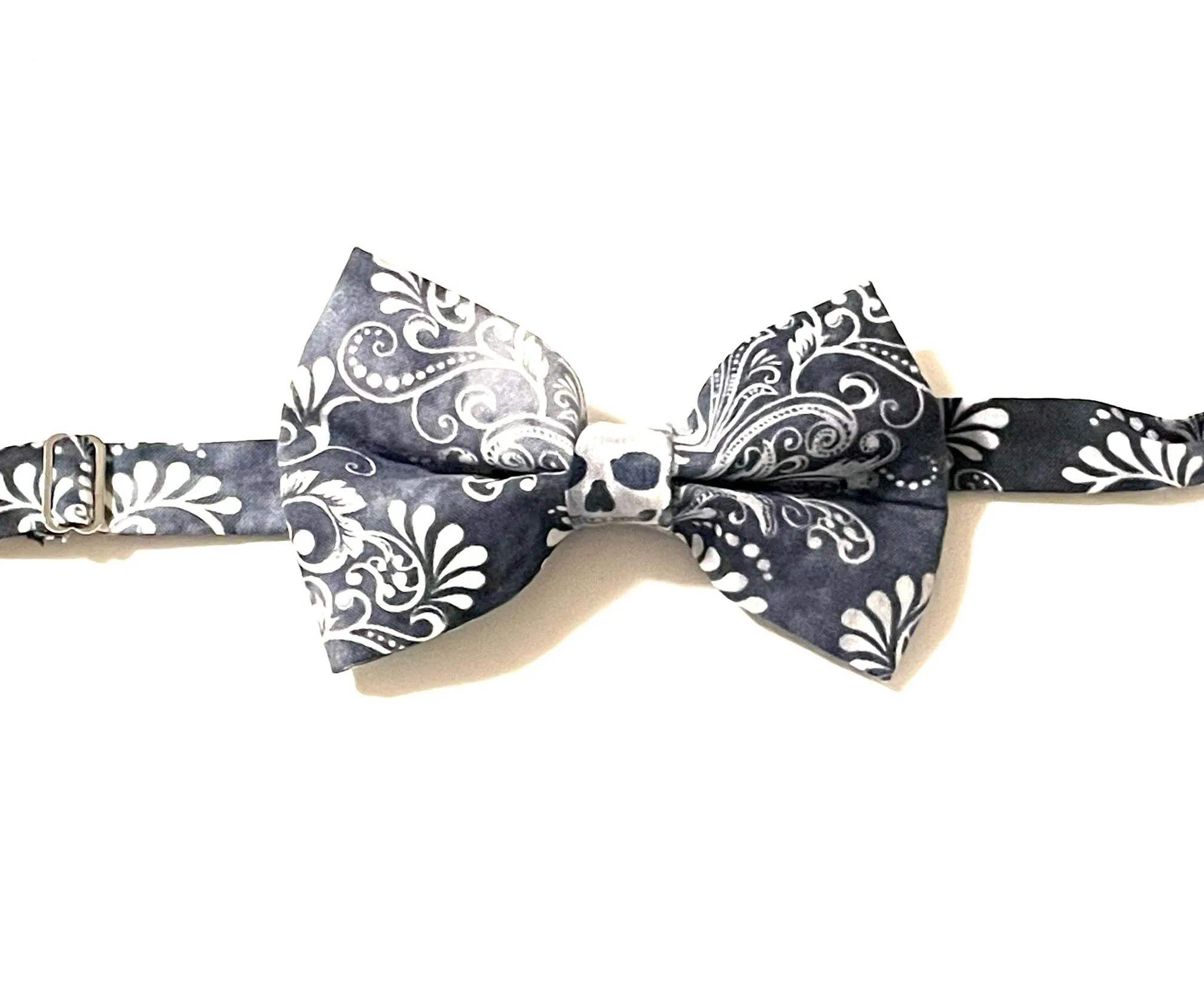 Black Neon Sugar Skulls Bow Tie