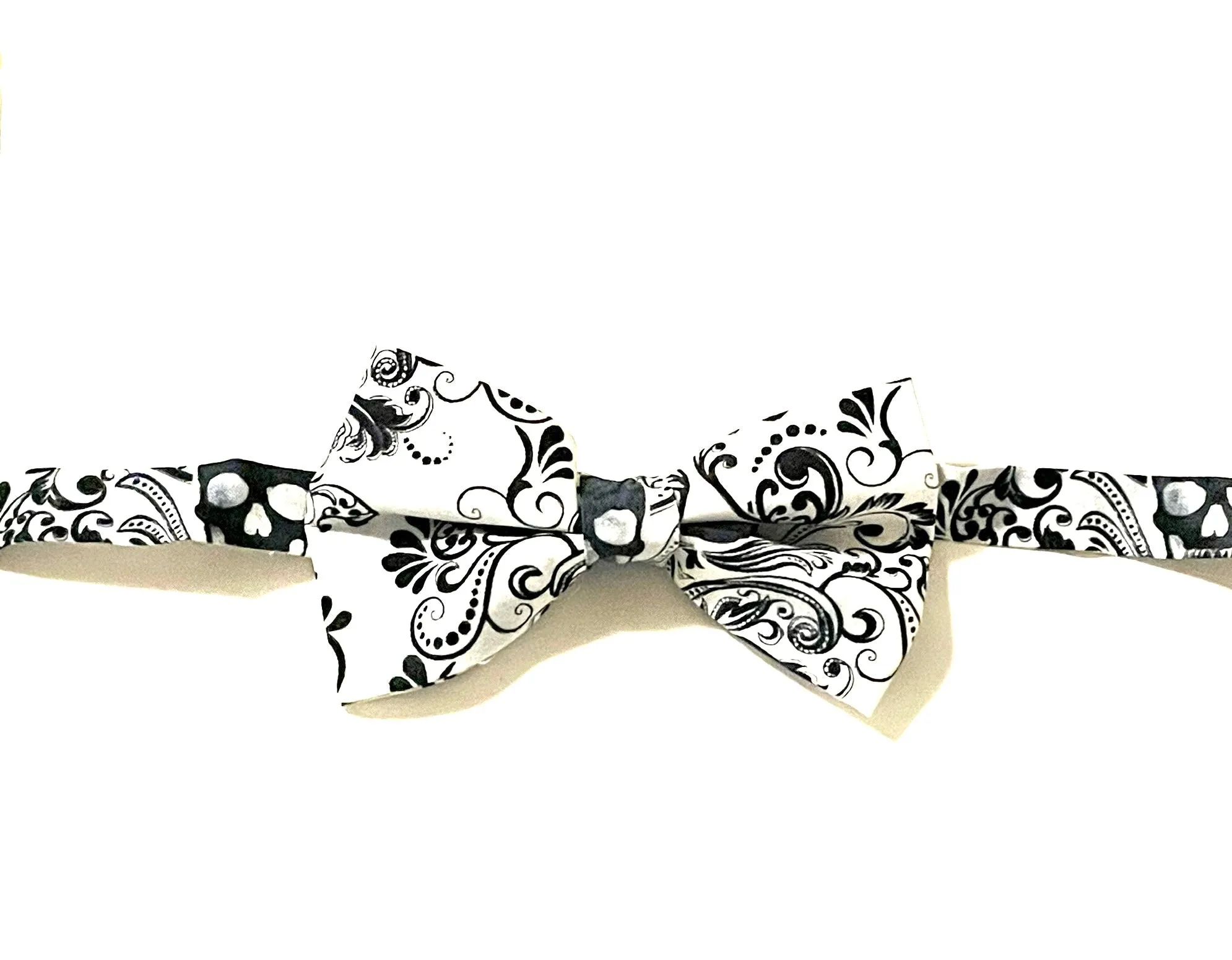 Black Neon Sugar Skulls Bow Tie