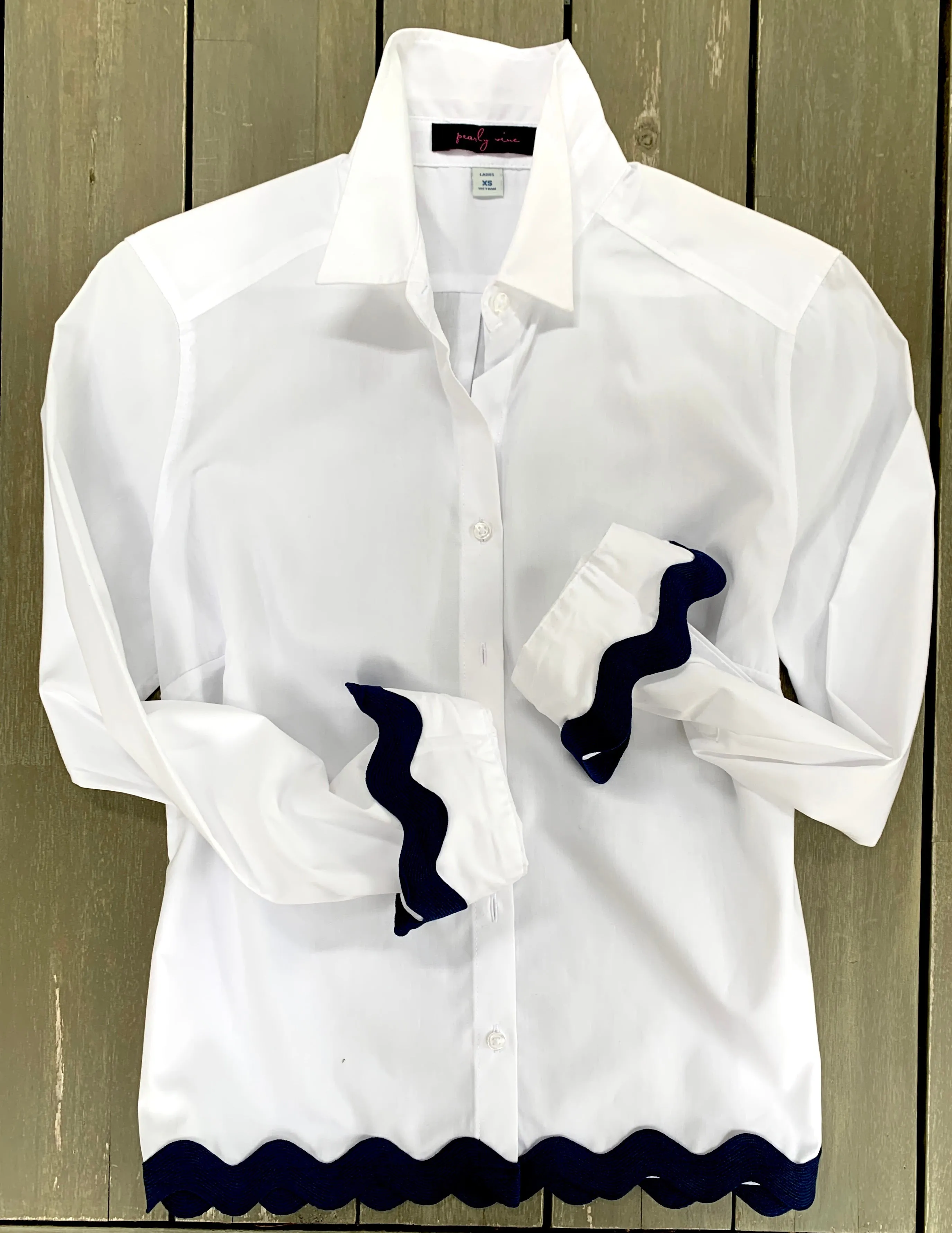 Bridget Ric Rac Shirt (RRWhite-Blk)