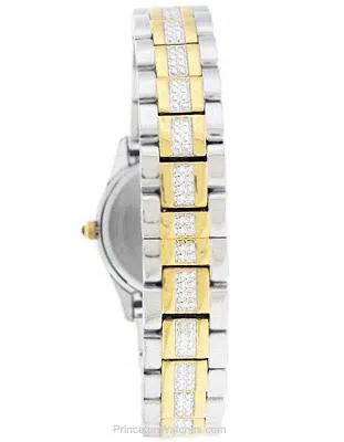 Bulova Ladies Crystal Two-Tone Sport Watch - White Mother-of-Pearl Dial