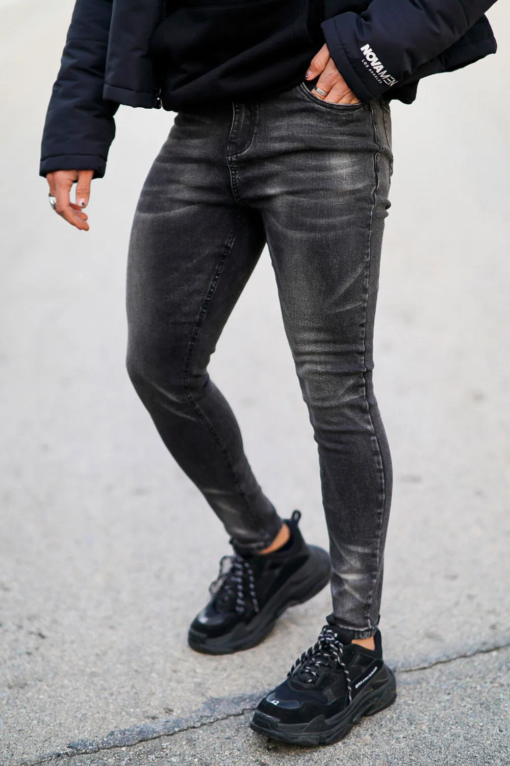 Buy $80 Free Shipping Men's Vintage Skinny Jean - Black