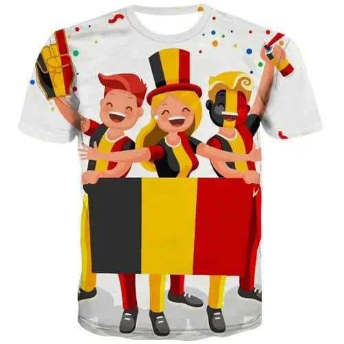 Cartoon T-shirt Men German Flag T-shirts 3d Germany Tshirt Anime Graffiti Tshirts Novelty Magic Tshirts Cool Short Sleeve