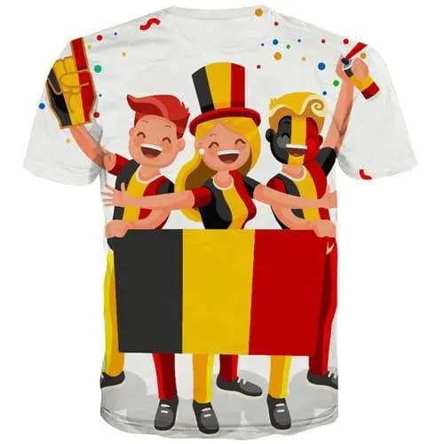 Cartoon T-shirt Men German Flag T-shirts 3d Germany Tshirt Anime Graffiti Tshirts Novelty Magic Tshirts Cool Short Sleeve