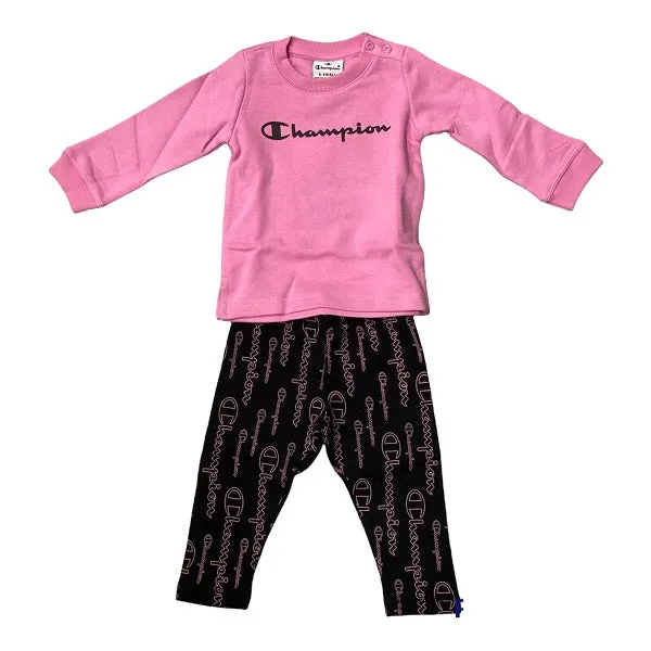 Champion Girl's Tracksuit Sweatshirt and Trousers 404235 CHA PS009 FUP pink