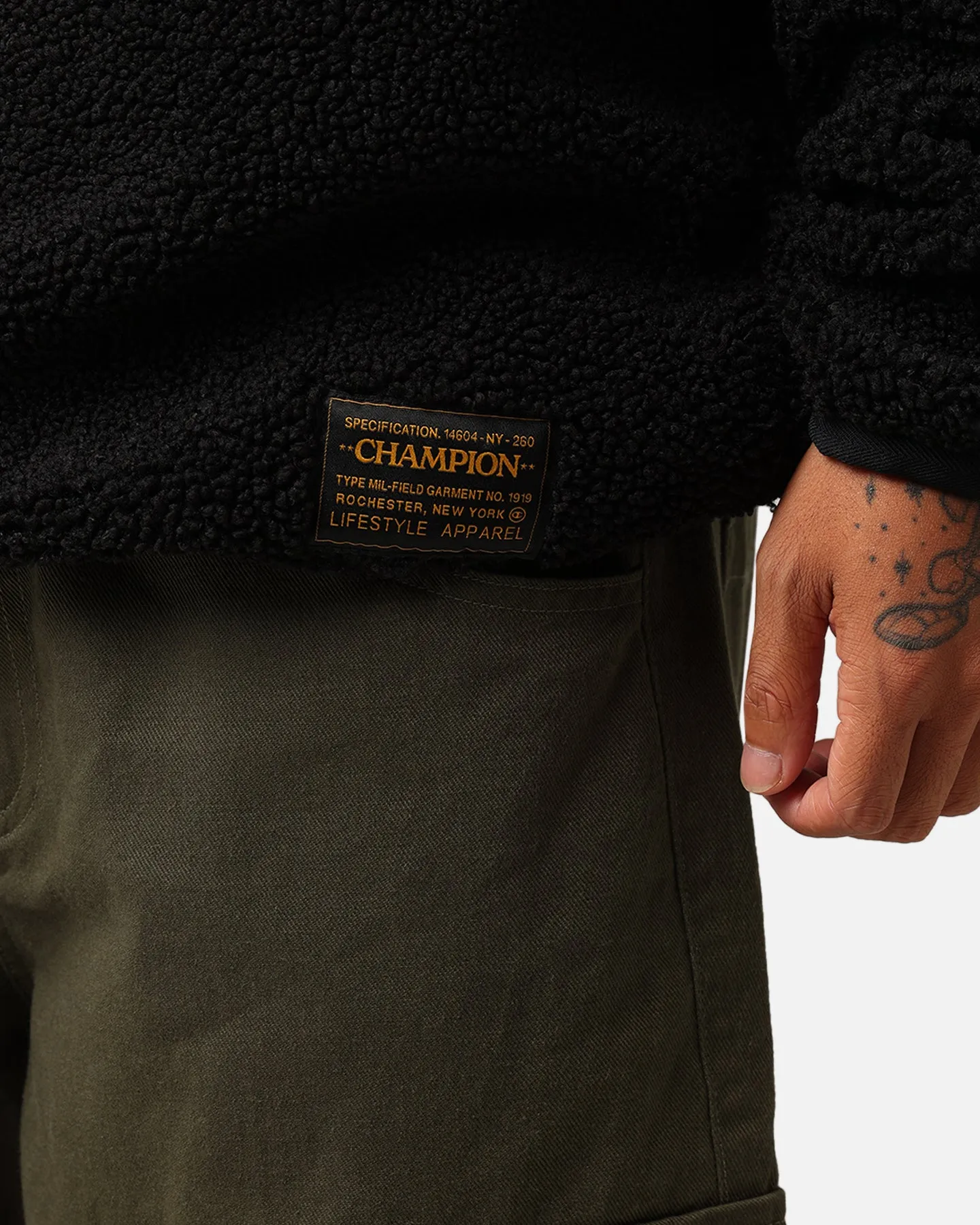 Champion Reb Element Sherpa Fleece Hoodie Black