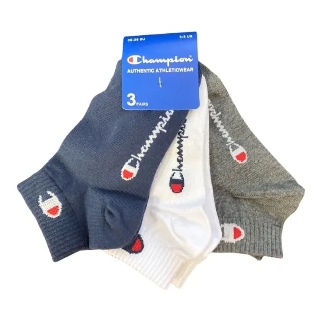 Champion unisex socks Sneaker Socks 3 pairs 10100382 U24559 BS501 blue-white-grey