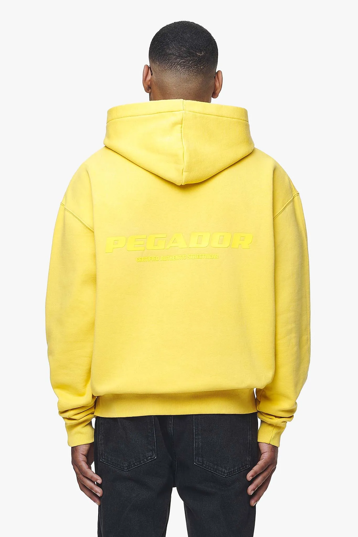 Colne Logo Oversized Hoodie Vintage Washed Solar Yellow Gum