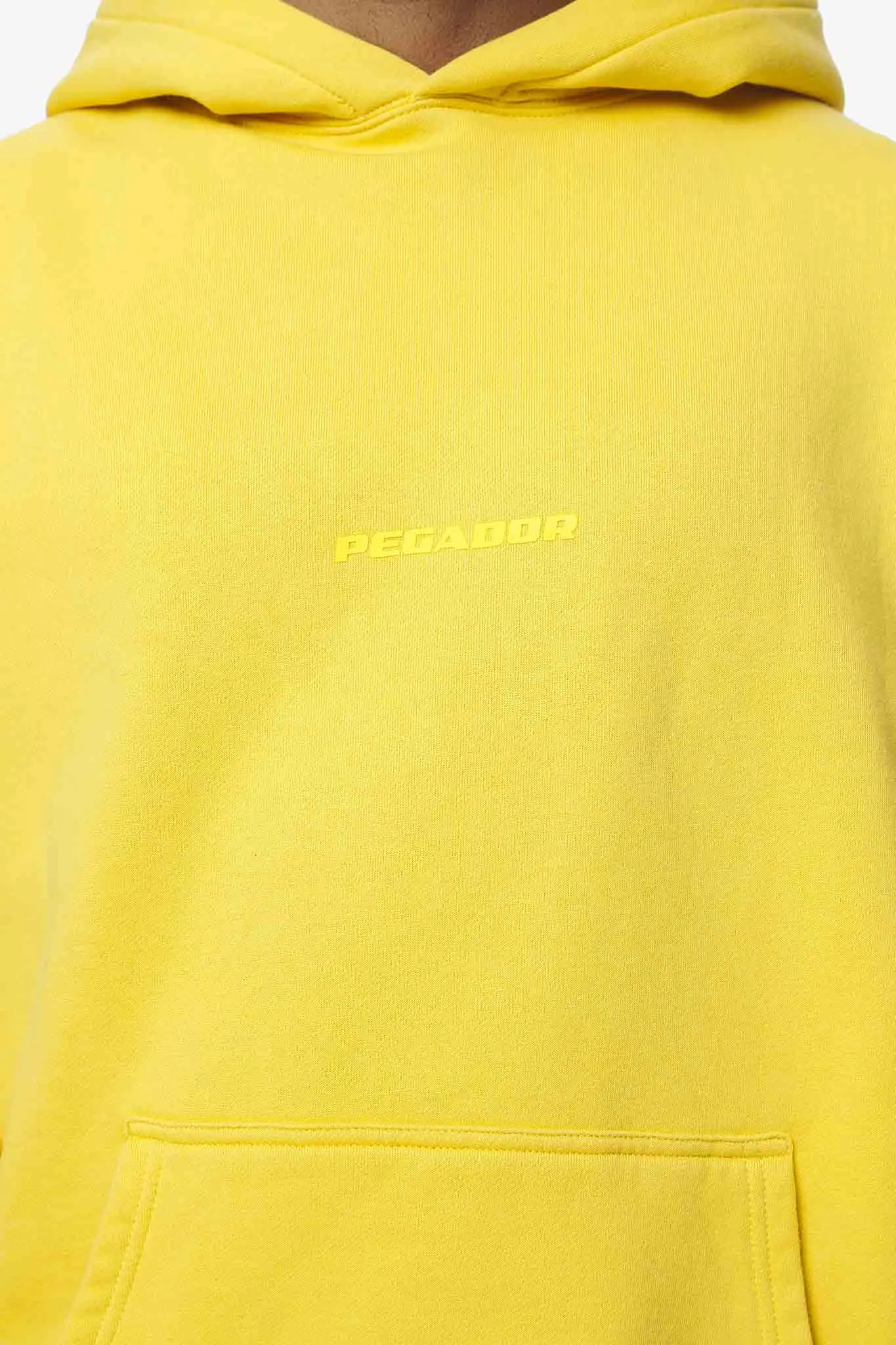 Colne Logo Oversized Hoodie Vintage Washed Solar Yellow Gum