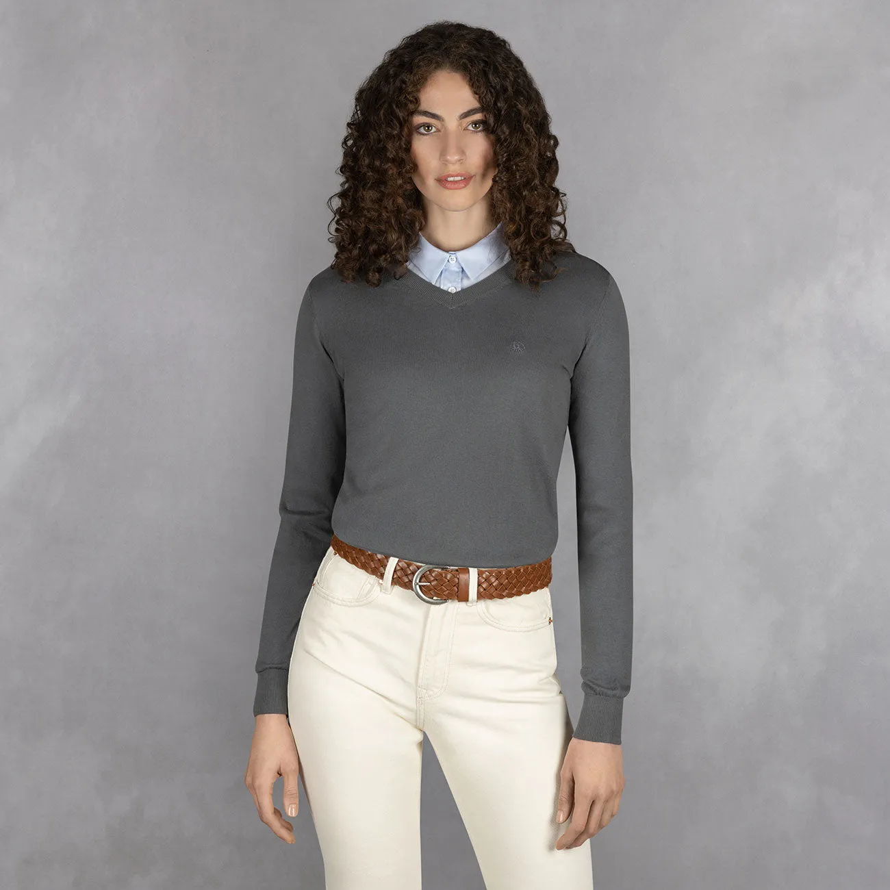 Cotton Pullover V-Neck Women