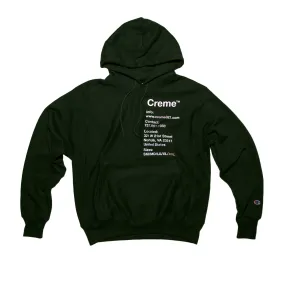 CREME INFO HOODIE - DARK GREEN