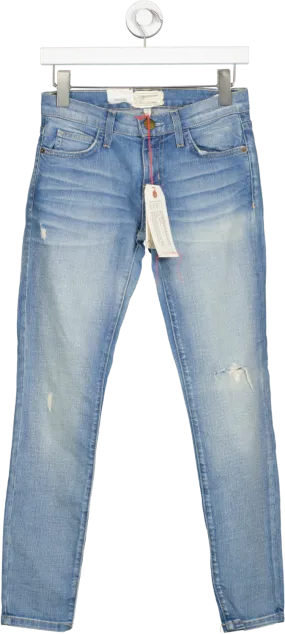 Current/Elliott Mid - Blue Hillman Destroy Mid Rise Skinny Jeans BNWT W24