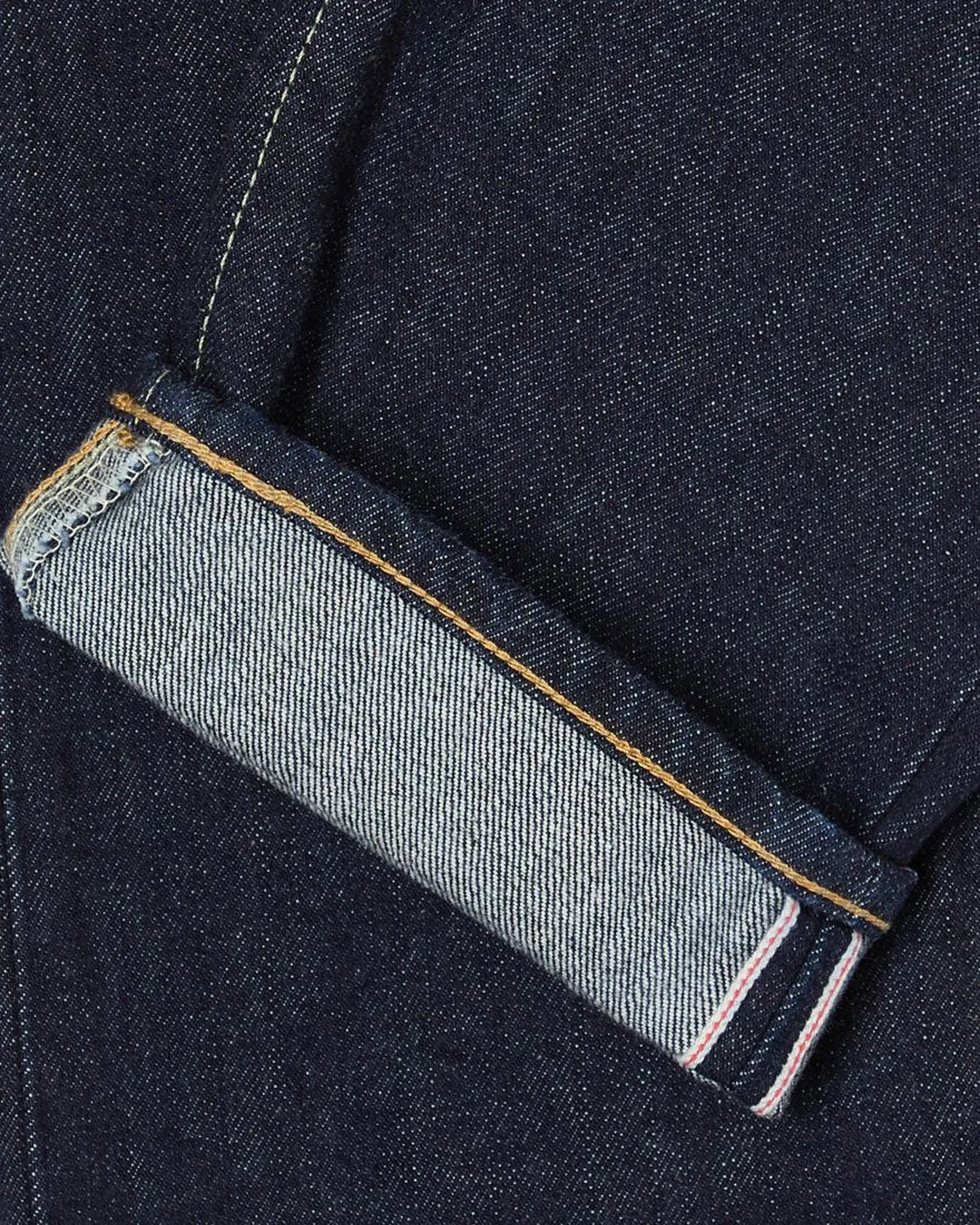 Edwin Made In Japan Regular Tapered Mens Jeans - 14oz Kurabo Recycled Red Selvage Denim / Blue Rinsed