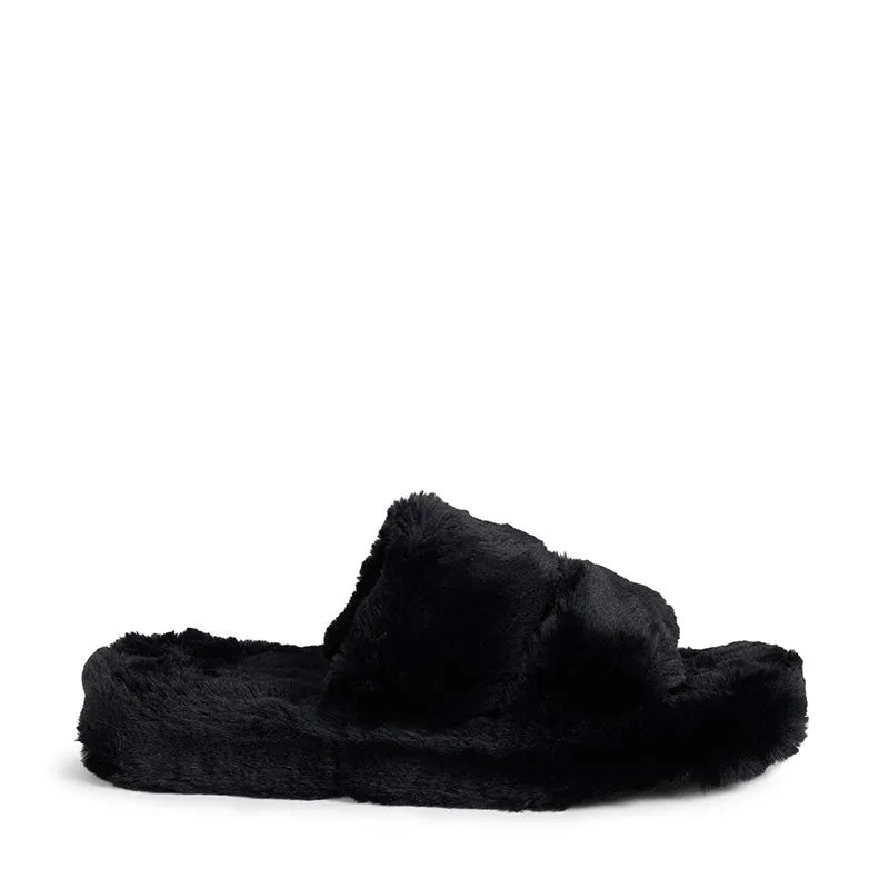 FABULOUS FURS | Faux Fur Platform Slippers