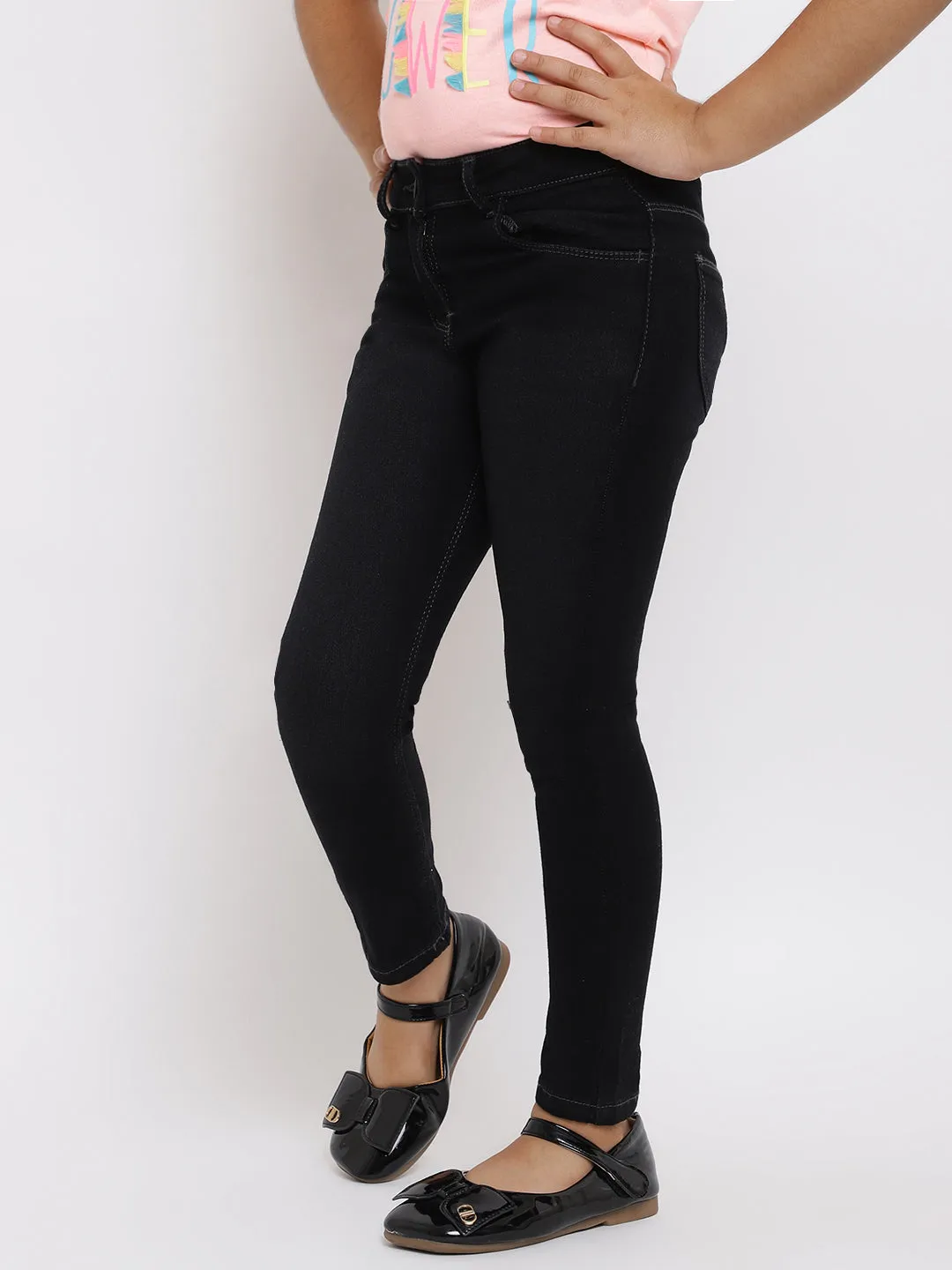 Girls Black Denim Jeans