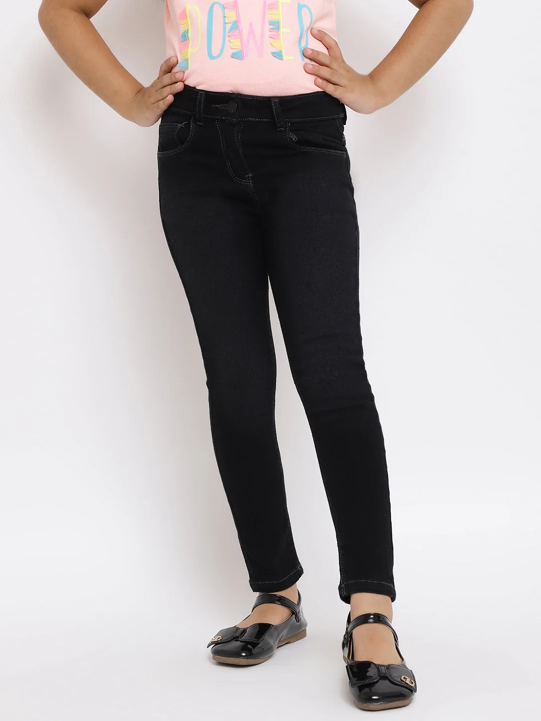 Girls Black Denim Jeans