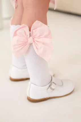 Girls Pink Swiss Dot Socks