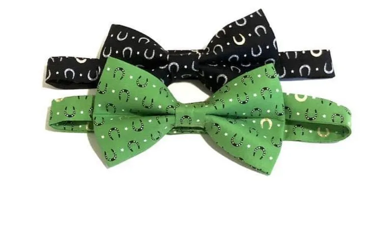 Green Horseshoe Bow Tie