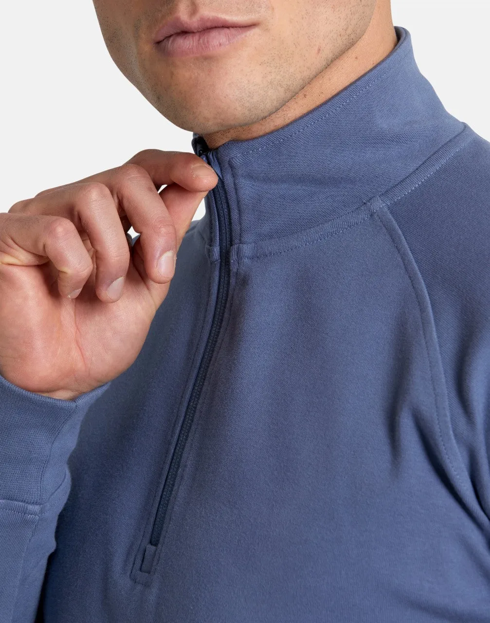 Gym Coffee Essential Half Zip (Mens) - Thunder Blue