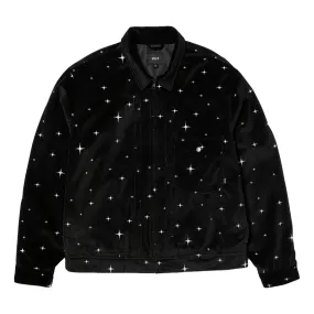 HUF GALAXY VELVET TRUCKER JACKET-BLACK