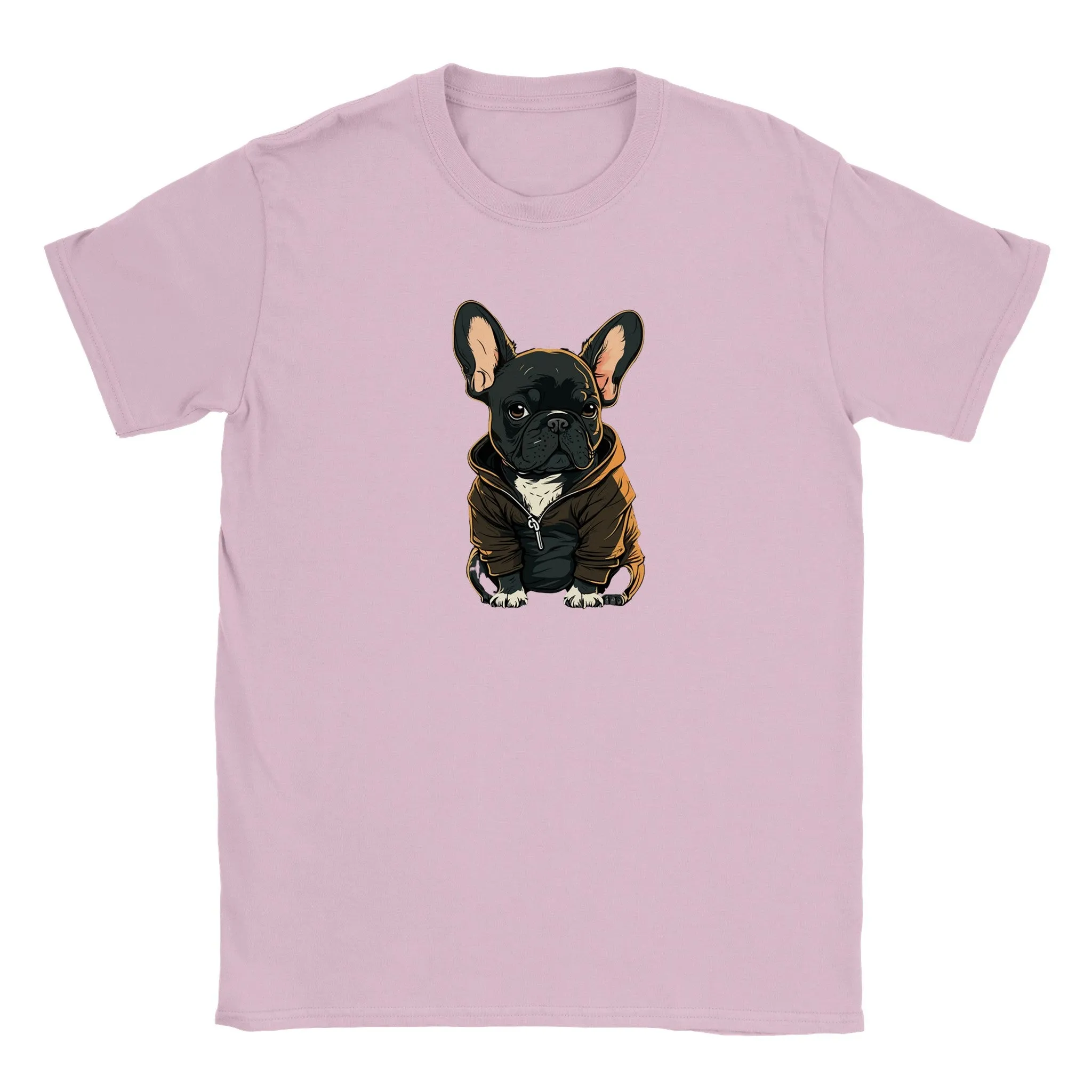 Hunde T-shirt - Fransk Bulldog Dark Hoodie Artwork - Klassisk Børne T-shirt