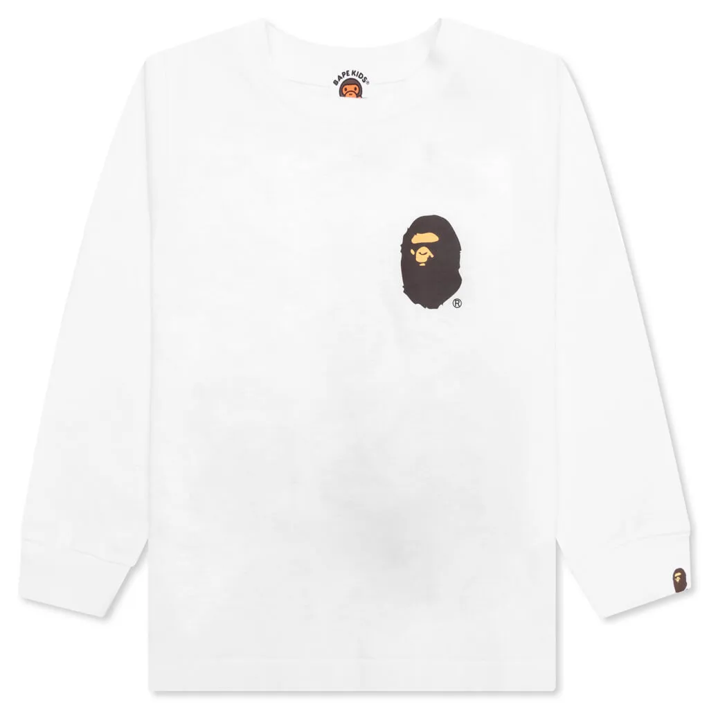 Kid's Multi Logo L/S Tee - White