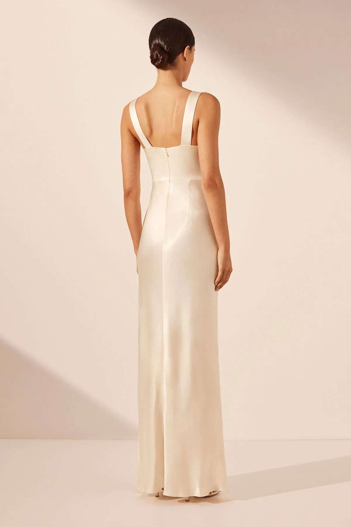 LA LUNE BOW TIE MAXI DRESS - CREAM