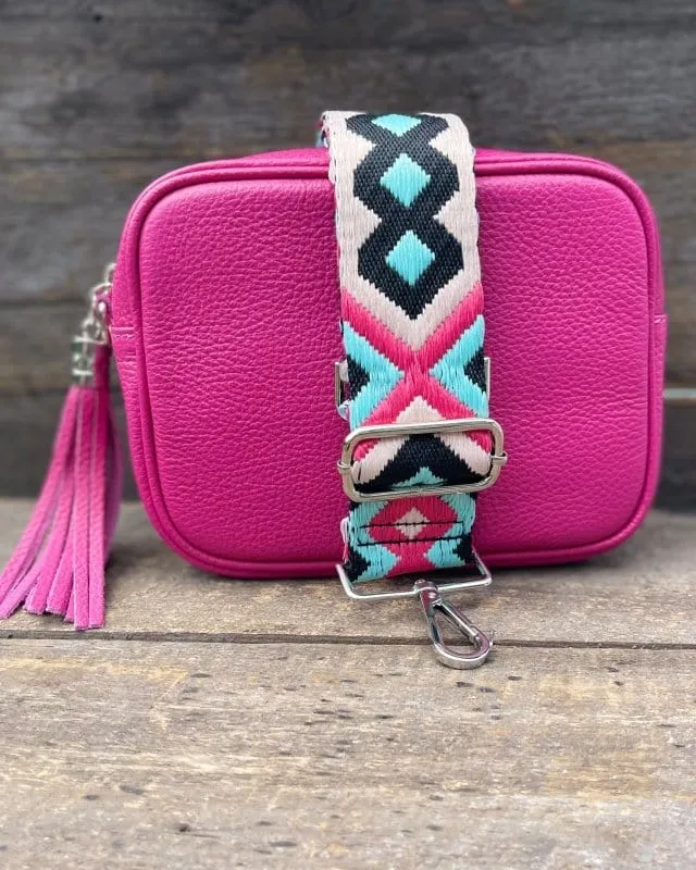 Leather Tassel Bag - Fuchsia