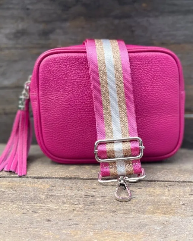 Leather Tassel Bag - Fuchsia