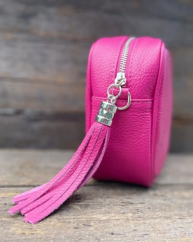 Leather Tassel Bag - Fuchsia