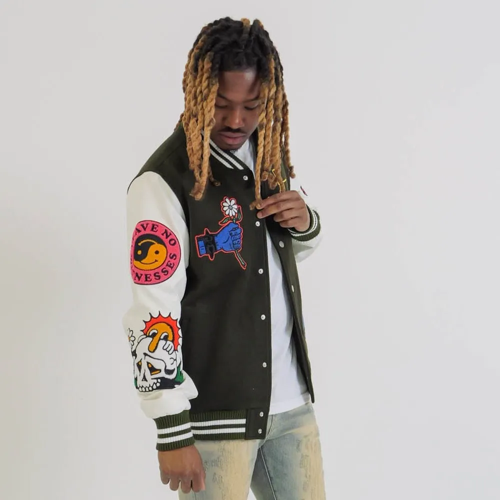 LOST ONES VARSITY JACKET OLIVE