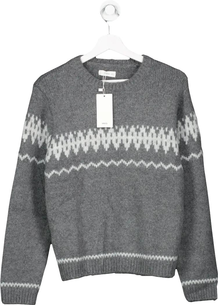 MANGO Grey Knit Cotton Sweater BNWT  14 Years