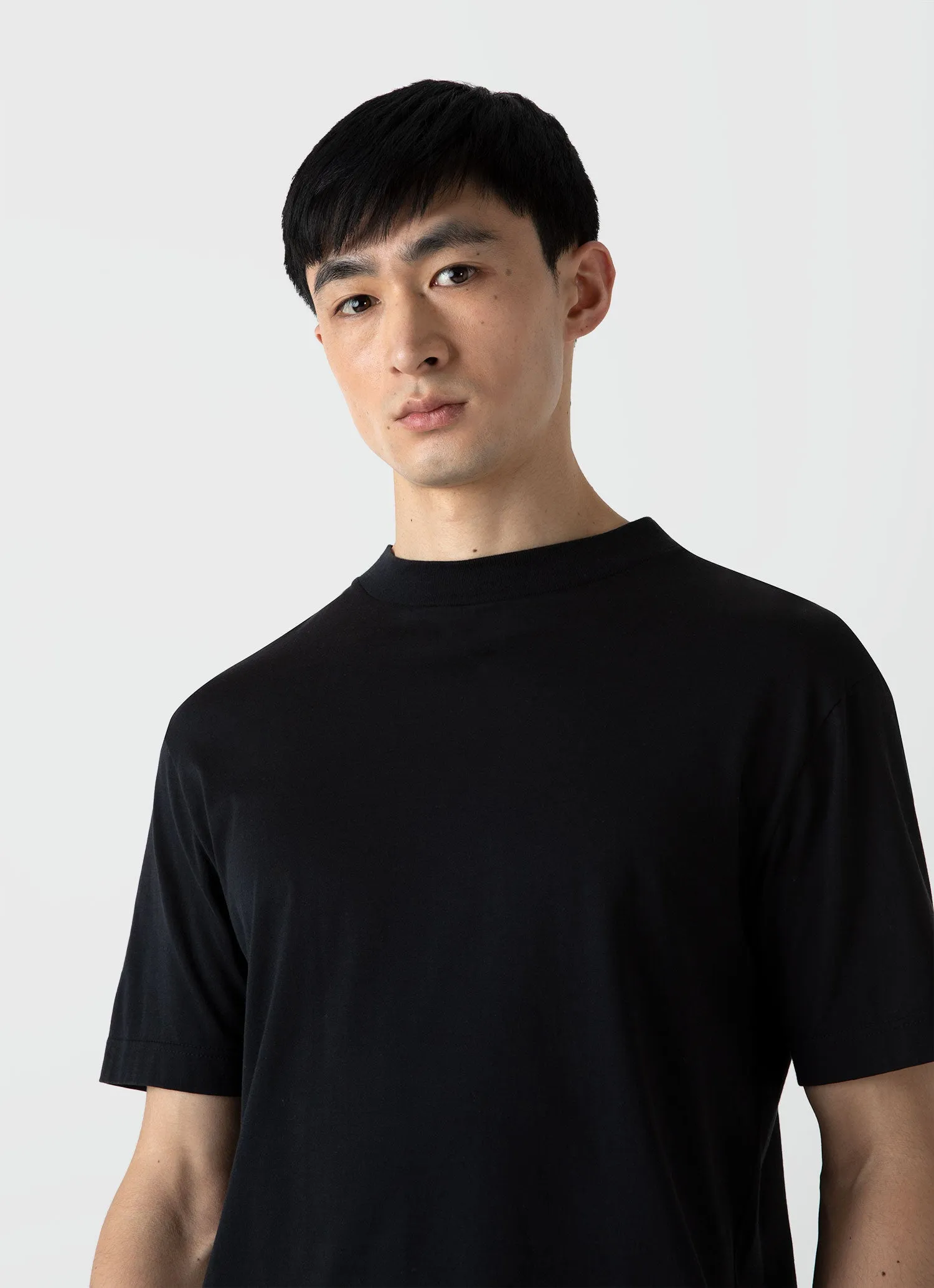 Men's Mock Neck T-shirt in Black