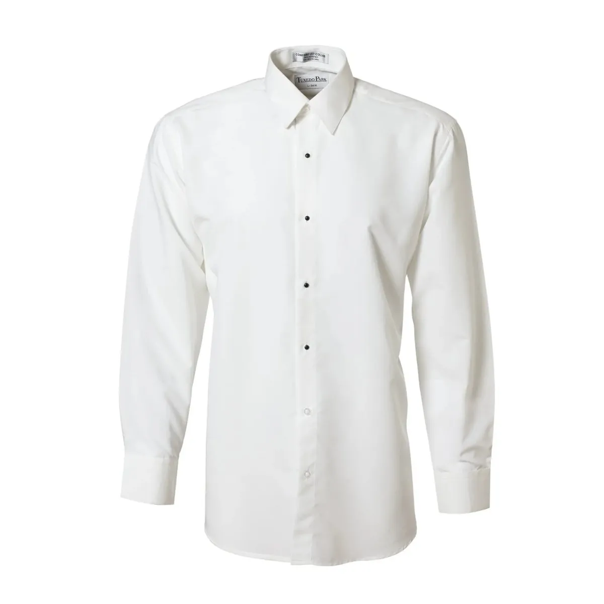 Elegant Mens Solid White Microfiber Formal Tuxedo Shirt - Rental Available