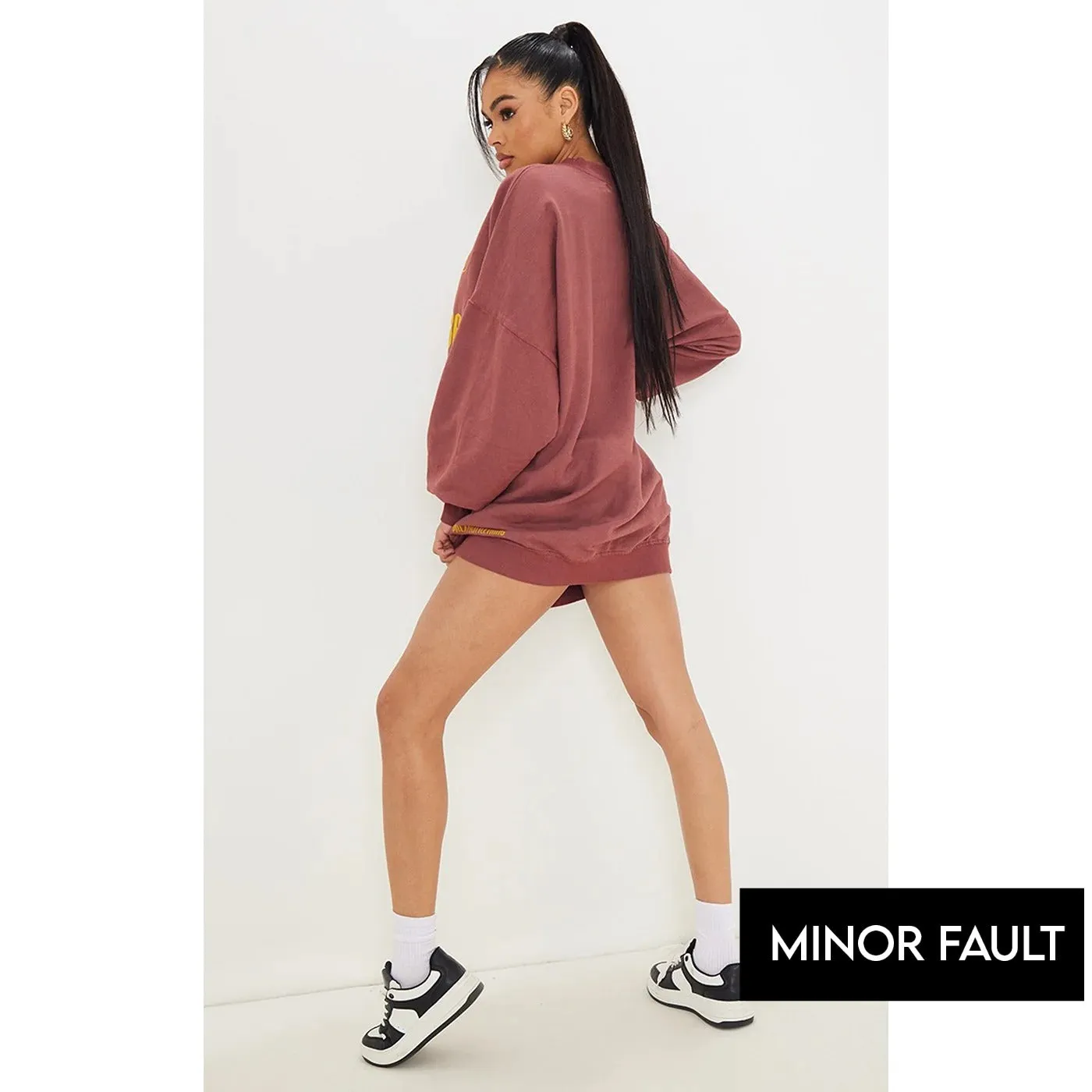 (Minor Fault) Burgundy Oversized Sweatshirt