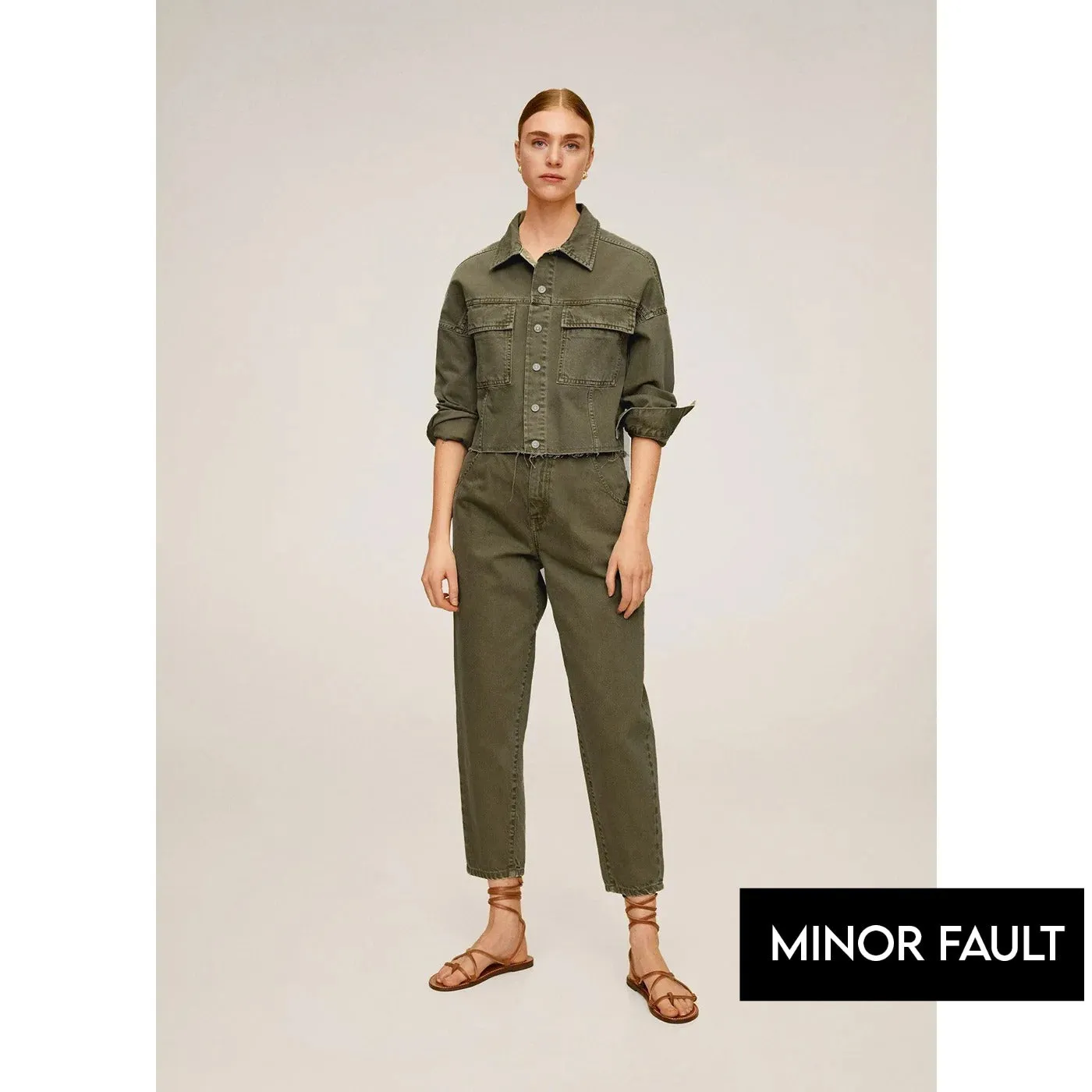 (Minor Fault) Olive Green Mom Slouchy Jeans