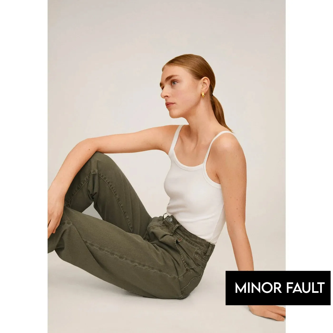 (Minor Fault) Olive Green Mom Slouchy Jeans