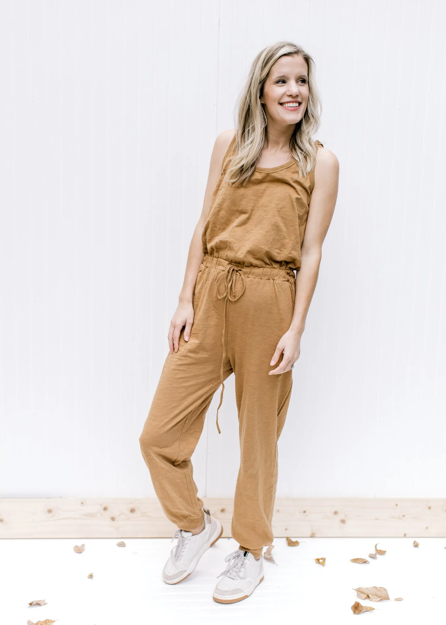 Mocha Jumpsuit Cardigan Set