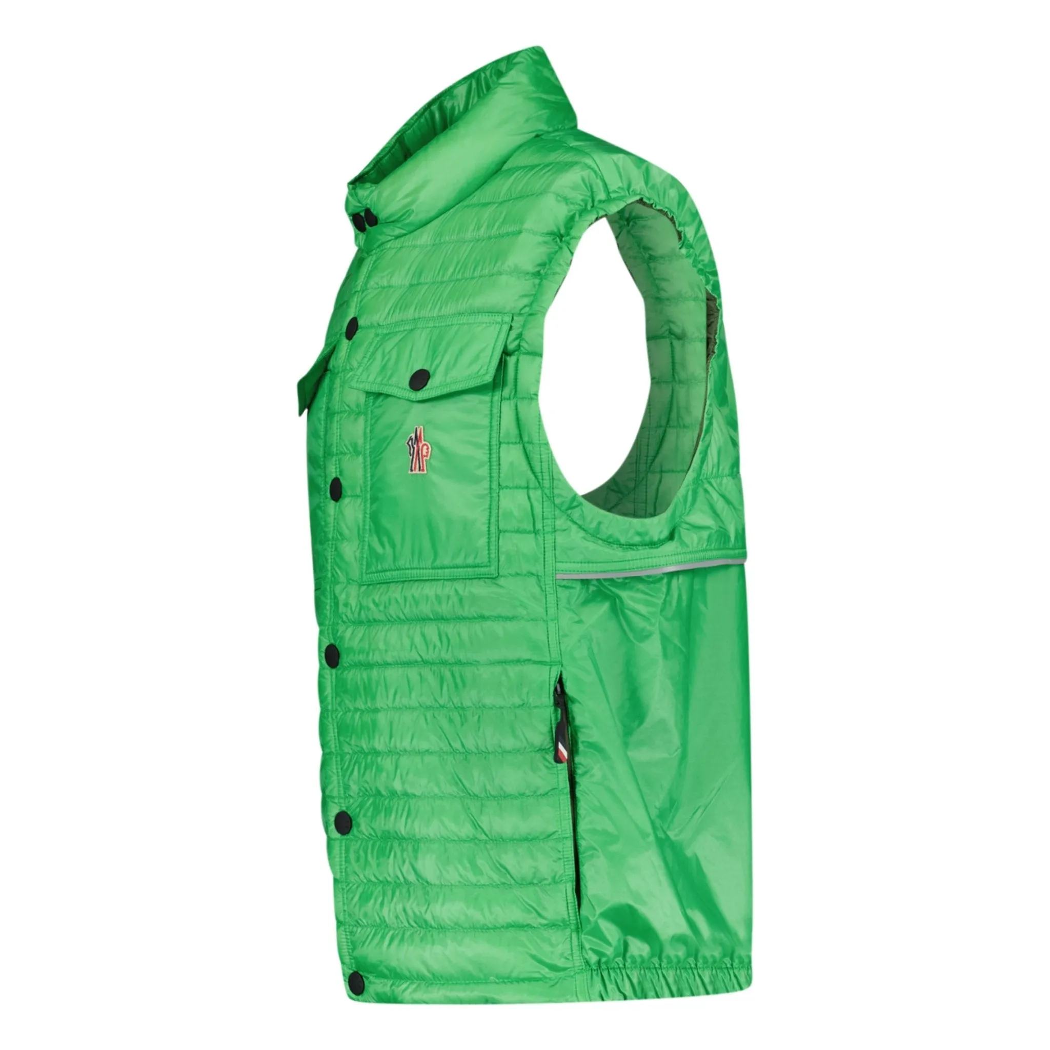 MONCLER GRENOBLE 'OLLON' FABRIC GILET GREEN