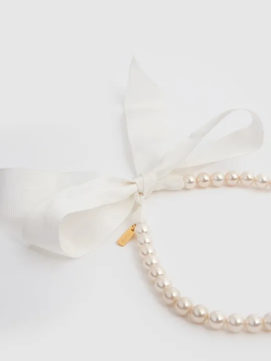 Moschino   Faux pearl &amp; bow collar necklace 