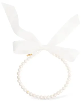 Moschino   Faux pearl &amp; bow collar necklace 