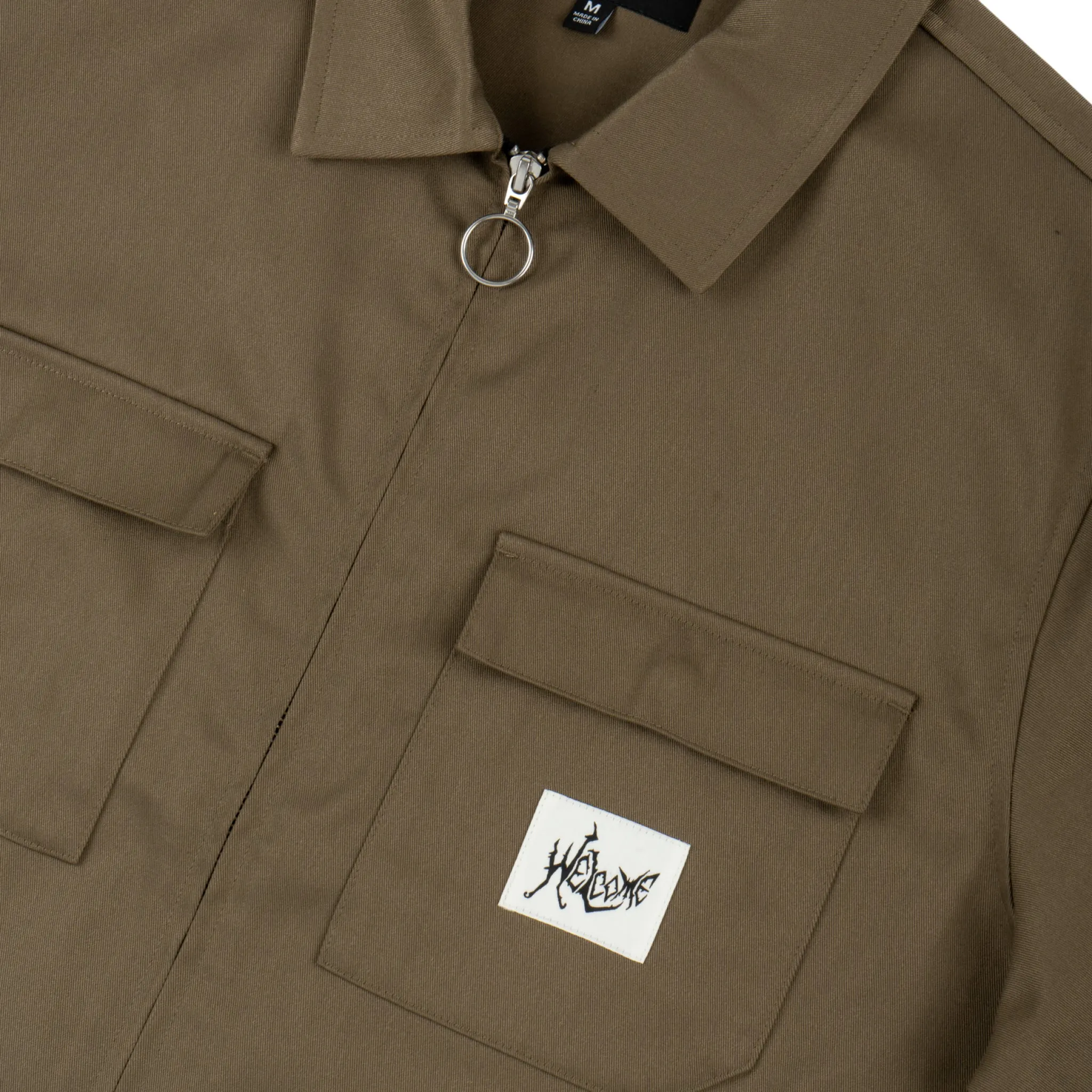 Nephilim Zip Twill Work Shirt - Stone